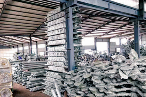 A corner of the warehouse